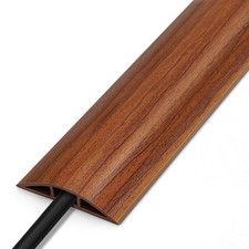 6FT Cord Covers, Walnut Wood Floor Cable Management - Protects Cords, Cavity:...