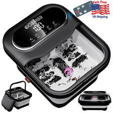 OOAMBB Collapsible Foot Spa Heat, Bubble, Temp Control, Remote, Foot Bath
