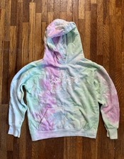 Girls Las Vegas Tie-Dye Hoodie   Size L 11/12   Soft Pastel Rainbow - NWOT