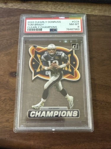 2022 Panini Clearly Donruss Clearly Champions Tom Brady PSA 8