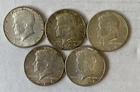 5 1964 Kennedy 90% Silver Half Dollars Philadelphia Mint EF To AU Condition A1