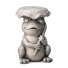 19 In. H Kits and Accessories Multi-Functional MGO Frog and Lotus Faux Concrete 
