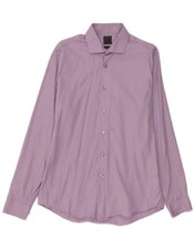 Calvin Klein Mens Slim Fit Shirt Size 39 15 1/2 Medium Purple Pinstripe F213