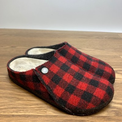 Birkenstock Zermatt Red Plaid Felt/Wool Slipper 38 US Women's