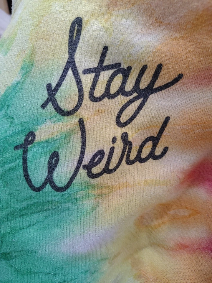 Pullover con Capucha Negro Matter Tie Dye Arco Iris Multicolor Stay Weird Mujeres Pequeño Foto 4 de 4