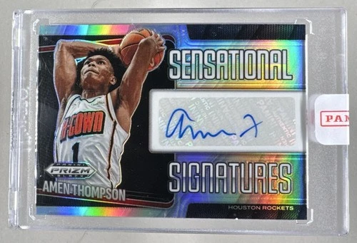 Amen Thompson 2024 Panini Prizm Black #SS-AMN Silver Sensational Signatures Auto