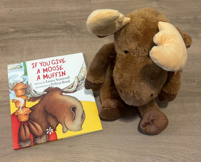 NEW If You Give Moose A Muffin & BOOK Set Plush Soft Stuffed Moose Combo