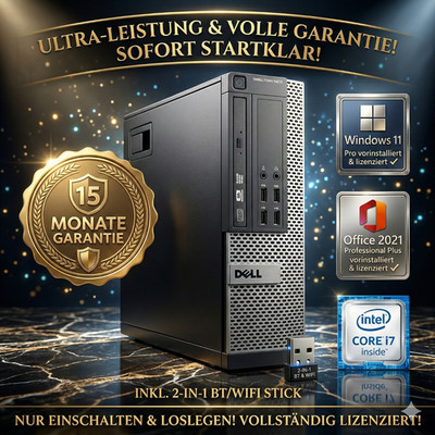 Multimedia Computer Intel i7 4.0GHz, 32GB Ram, 1TB SSD, Office, Win11, WIFI +DVD