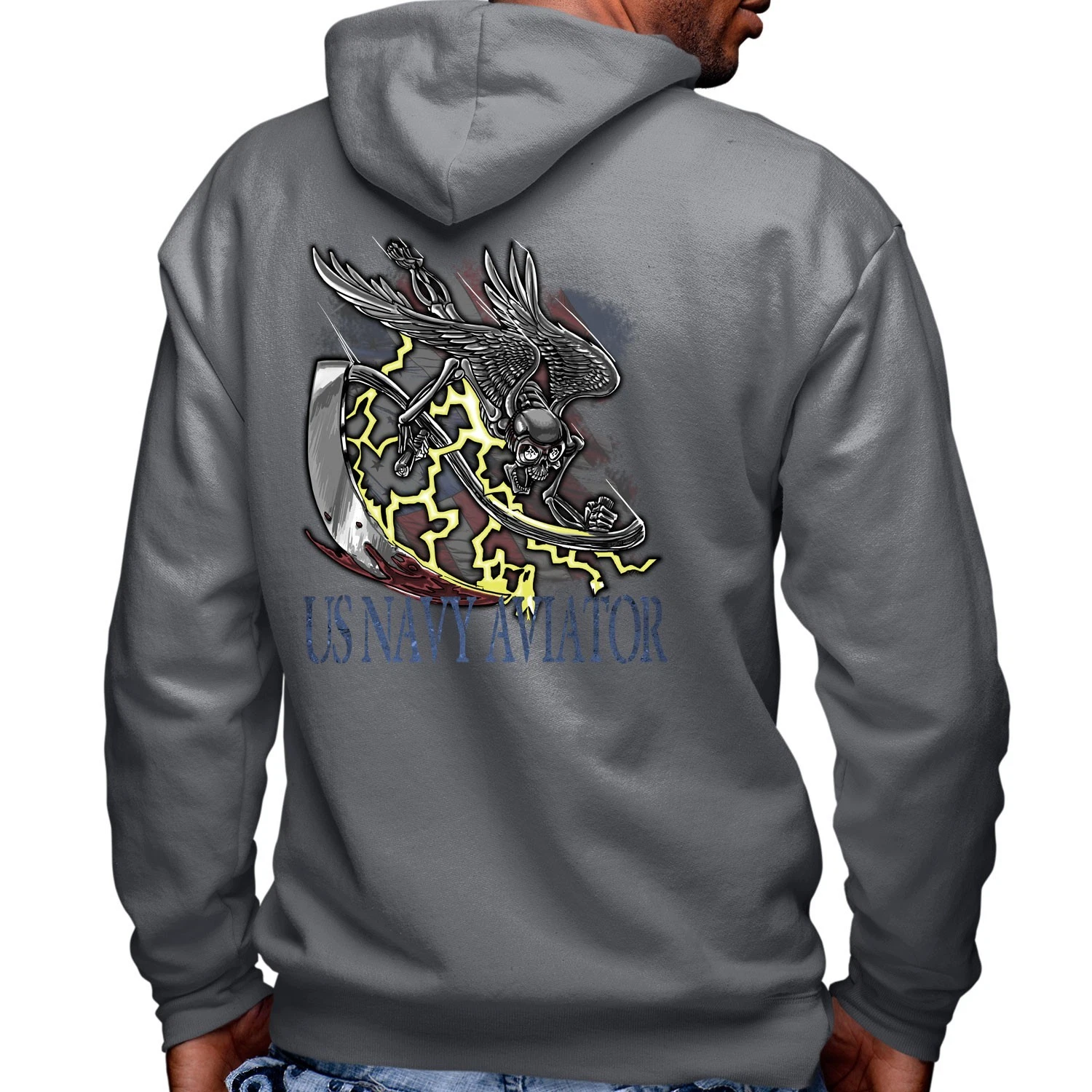 Naval Aviator Grim Reaper US Navy Veteran Custom Hoodie