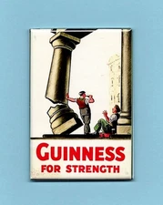 GUINNESS FOR STRENGTH *2X3 FRIDGE MAGNET* VINTAGE BEER ADVERTISEMENT SLOGAN CUTE