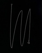 New 10K Fine Solid White Gold 18" Singapore Rope Link Pendant Necklace Chain *OA
