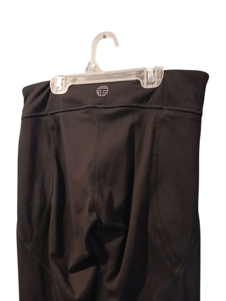 Leggings pequeños Tory Burch deportivos negros Chevron para mujer Foto 3 de 4