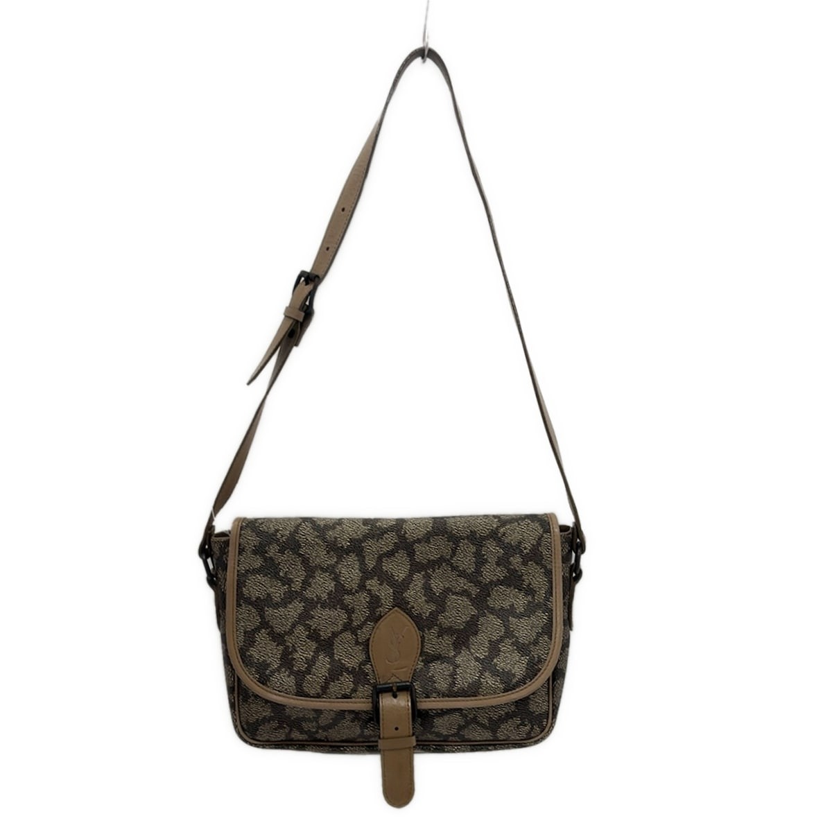 SAINT LAURENT Autentica YvesSaintLaurent Borsa a tracolla in PVC grigio scuro beige