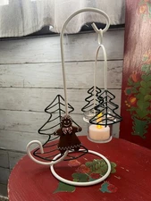 Coated Wire Ornament/Tea Light Holder Gingerbread Man Accent Tree Display Stand