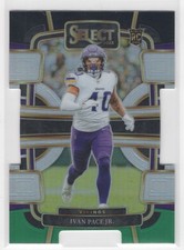 #64 Ivan Pace Jr. 2023 Select Black and Green Prizm Die Cut RC Minnesota Vikings