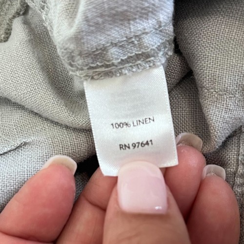 J Jill Lagenlook Boxy Linen Women Shorts Size 8 Gray Artsy Walking Lagom Bermuda - Picture 6 of 7