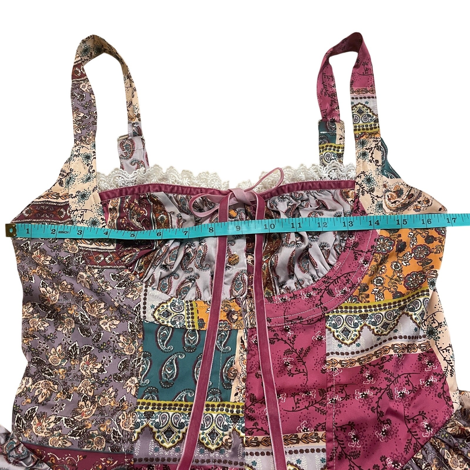 Rare Patchwork Corset Mini Romper | LoveShack-Ins… - image 12