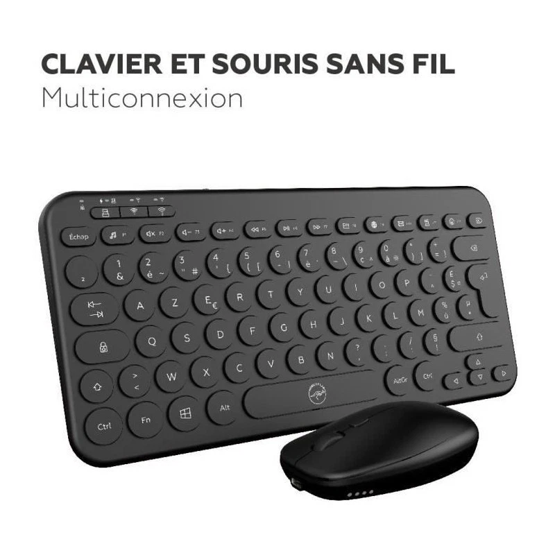 Ensemble mini clavier souris sans fil - MOBILITY LAB - CP420W - FR - Noir - Photo 3/4