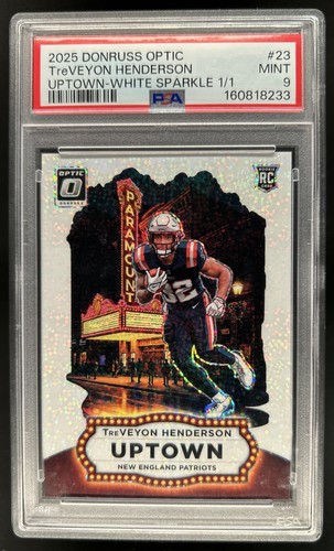 2025 Donruss Optic TreVeyon Henderson Uptown White Sparkle RC SSP #1/1 PSA 9