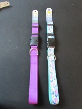 NEW 2 Pc Retriever Purple Nylon Fashion Pattern Dog Collar Set Pet Size Large