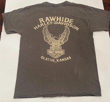 2018 Grey Harley Davidson T-shirt Size Med. Olathe Kansas Made In USA Eagle