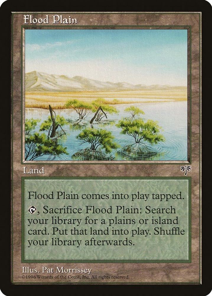 1996 Magic: The Gathering Mirage Flood Plain (#326, Uncommon, Moderately Played)