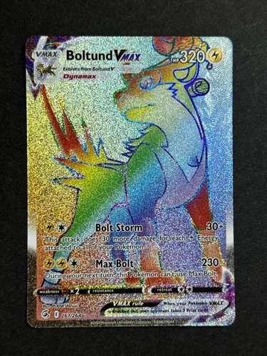 Boltund VMAX 267/264 Fusion Strike Secret Rainbow Rare Pokemon TCG NM w/ bend