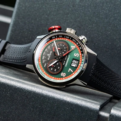 EDOX Chronorally Chronograph 38001 TINNR VR Herrenuhr Titan Armbanduhr - 48mm - Bild 1 von 4