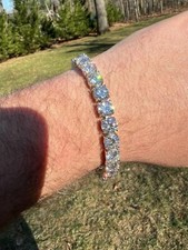 REAL 3mm 7.5 Inch Moissanite Tennis Bracelet Silver Passes Tester VVS D 925