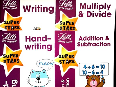 School Learning Age 5-6 LETTS Activity Practise Writing Hand-writing & Maths