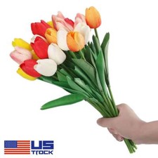 5X Real Touch Artificial Tulips Bouquet Bridal Home Wedding Party Festival Decor