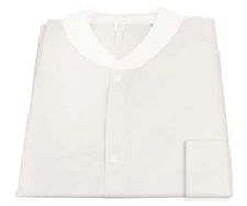 Disposable White Dental Lab Coat  Hip Length SMS with 3 Pockets, 10pcs/bag S/M/L