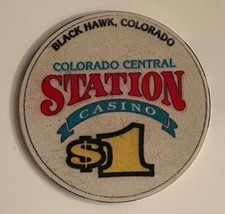 Colorado Central Station 1 Casino Chip Black Hawk Colorado