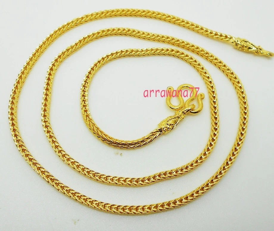 22K 23K 24K Thai Yellow Gold Plated Necklace 18 inch 11 Grams