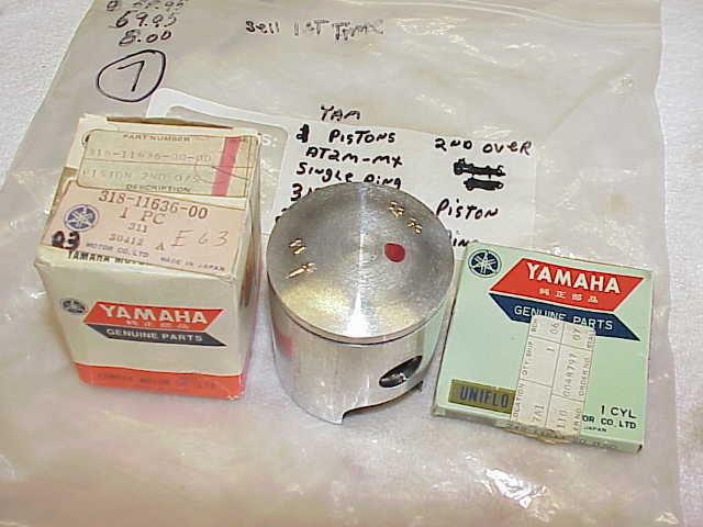 ㊂ YAMAHA ,GENUINE NOS,AT2M-MX SINGLE RING PISTON/RING, 318-11636-00