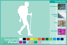 HIKER SILHOUETTE cut vinyl decal #1 car truck Hiking Backpacking stickers