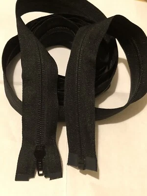 100 INCH/254 CM LONG,NYLON COIL BLACK OPEN ENDED YKK ZIP,SLEEPING BAG/ QUILT