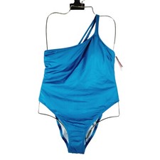 Victorias Secret Swim One Piece Swimsuit Size XL One Shoulder Shimmer Blue New