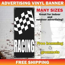 RACING Advertising Banner Vinyl Mesh Sign Flag Welcome Race Sport Cars Festival