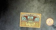1921 Germany BAD KOSEN 10  Phennig Banknote / Notgeld
