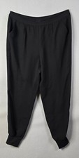 Chicos Womens Black Jogger Size 1.5 US M/10 Elastic Waist Tapered Leg Ankle