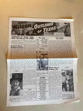 Outlaws of Texas Pressbook 1950 Whip Wilson, Andy Clyde, Phyllis Coates!