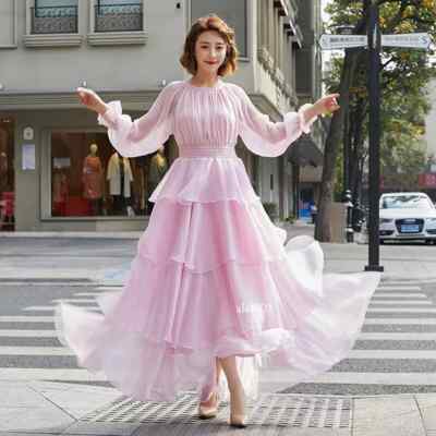 long sleeve swing dress formal Yalina Mini Dress main image 1