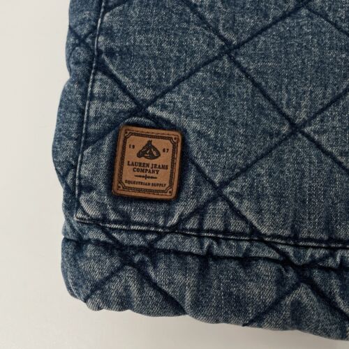 Vintage Polo Ralph Lauren Womens M Quilted Denim Hunting Lined Chore Coat Jacket - Picture 8 of 12