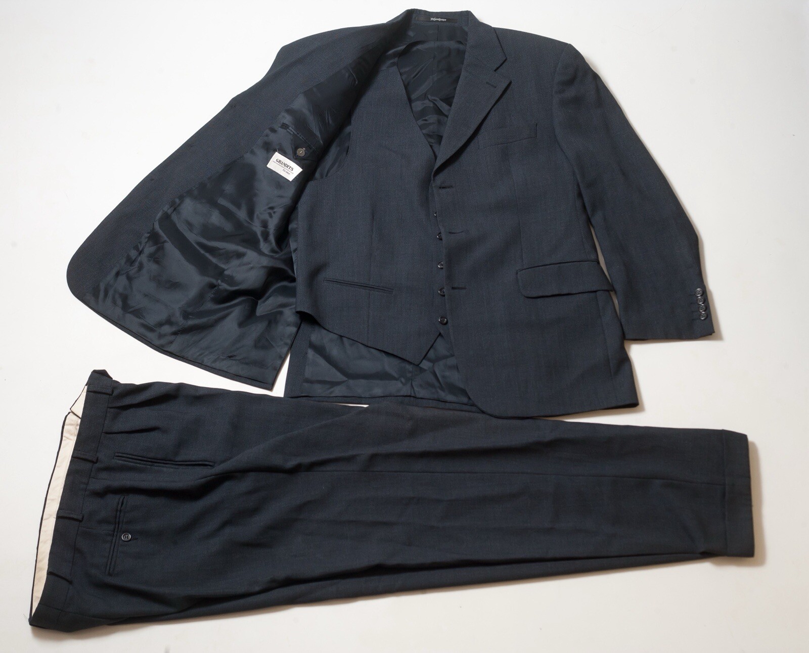 Tuta Yves Saint Laurent vintage 3 pezzi lana uomo taglia 52