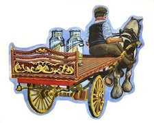 Romany Gypsy Horse and Cart Plaque - Gypsy Delivery Cart - Gypsy Gift - WT68-P
