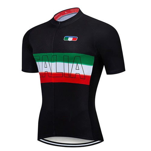 Black MTB Italian Cycling Jersey Black Strapped Bibs Sets Quick Dry Shirt - Picture 11 of 16
