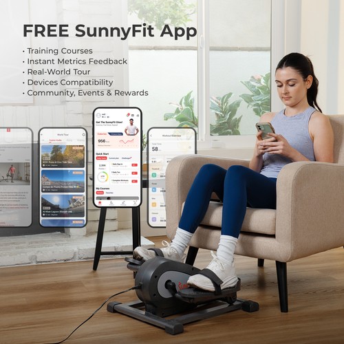 Sunny Health & Fitness Smart Motorized Mini Elliptical W 18x Speed - SF-E324028 - Picture 2 of 7