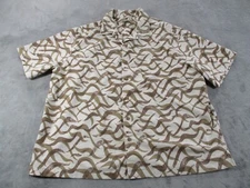 VTG Scandia Woods Hawaiian Shirt XXL Brown Waves Mens Button Down Tropical GUC