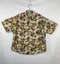 Vintage Hawaiian Shirt Crossings XL Pineapple and Flowers Colorful